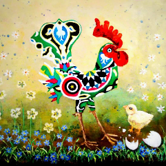 The chick and its parent