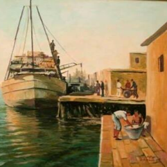 Fishing in the citadel of the tower in Damietta