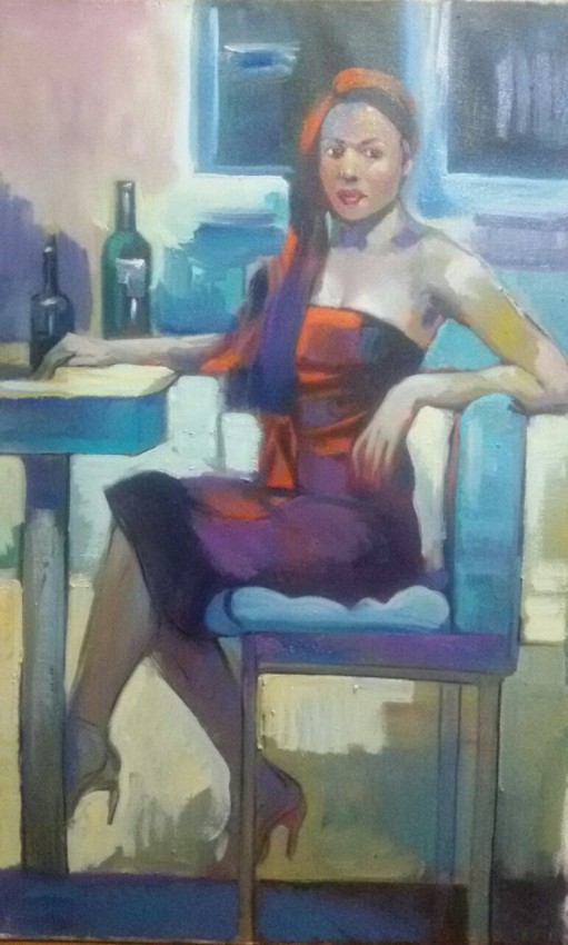 sitting woman