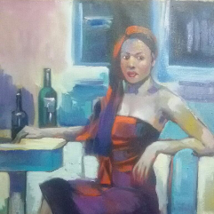 sitting woman