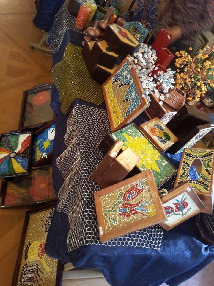 Silver Wooden Mosaic Boxes