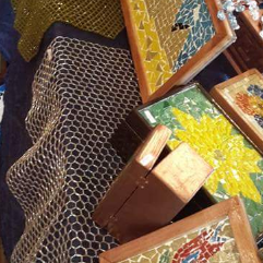 Silver Wooden Mosaic Boxes