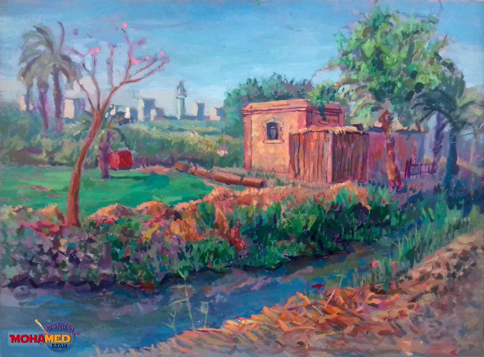 Painting of the Egyptian rural house
