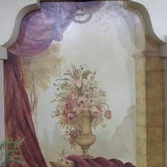 Mural landscape and Vase