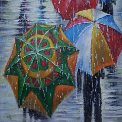 Umbrellas In The Rain