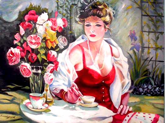 Pretty Lady At The Cafe