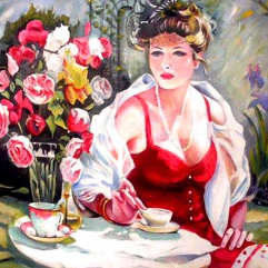 Pretty Lady At The Cafe