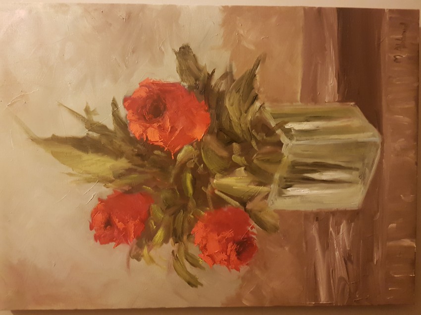 Roses in A Vase