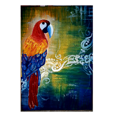 Arabic Calligraphy And Parrot