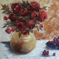 Vase of Red Roses