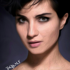 Portrait of oil paints