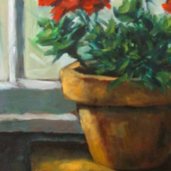 Window With Red Flowers