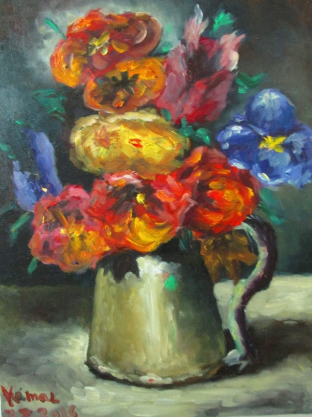 Flowers In Copper Chisel