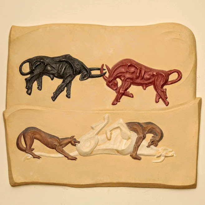 The Three Bulls ( Relief Sculpture )
