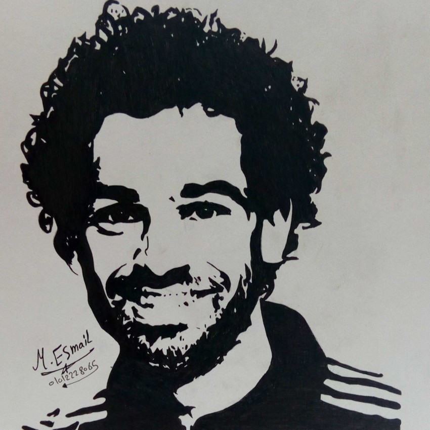 A portrait of the Egyptian player Mohamed Salah