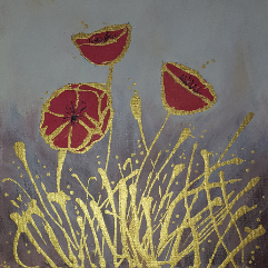 Three Red Flowers