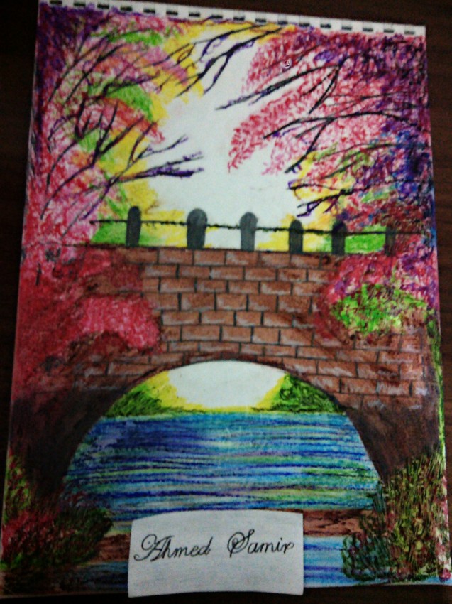 Brick Bridge (Oil Pastel)