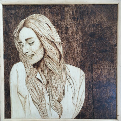 Artist Amina Khalil (Wood Burning Art)