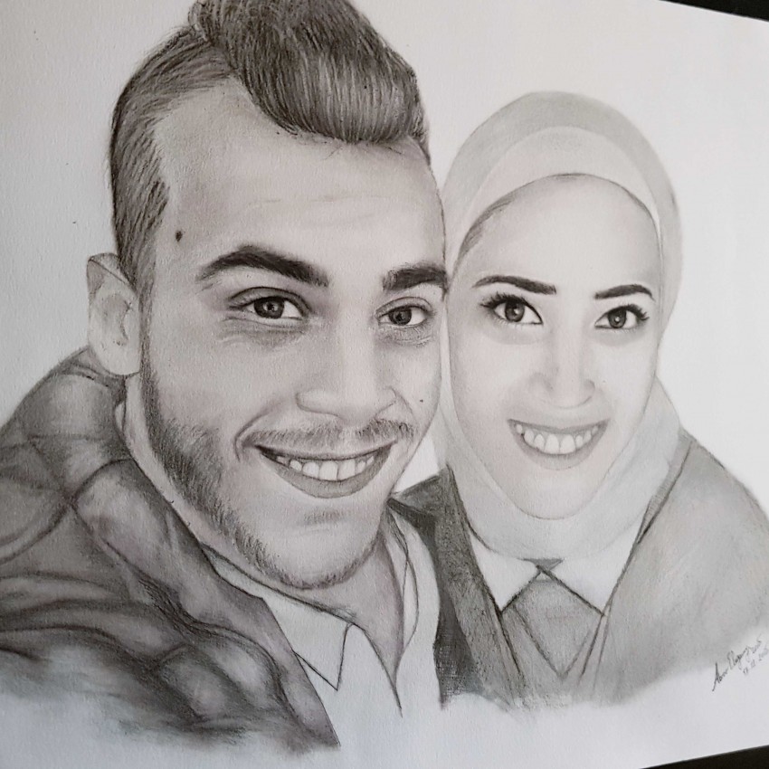 (الثنائي السعيد  (بورتريه فحم