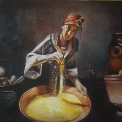 في المطبخ