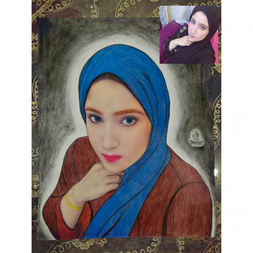 رسم بورتريهات شخصية رصاص وفخم والوان خشب والوان مائيه