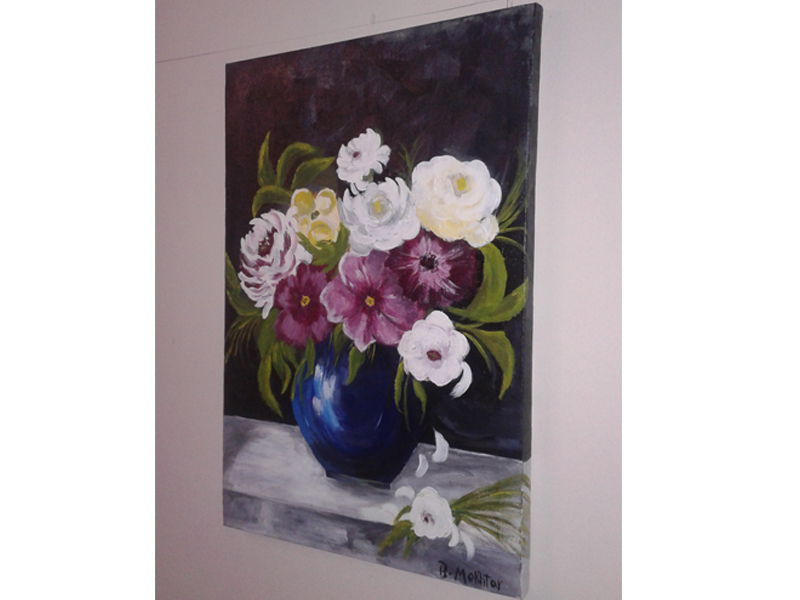 Blue Vase Of Flowers