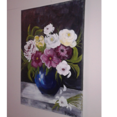 Blue Vase Of Flowers