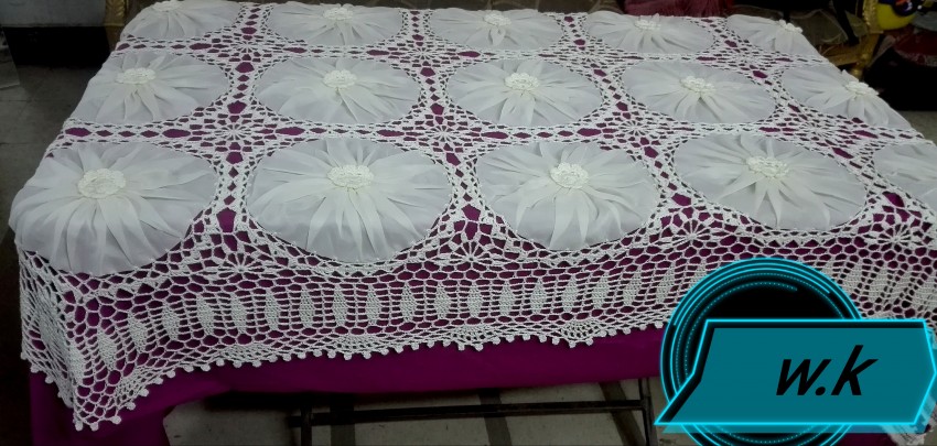 مفرش تطريز كروشيه