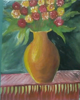 Yellow Vase Of Flowers