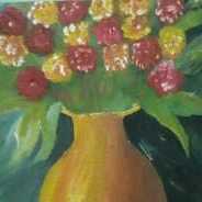 Yellow Vase Of Flowers
