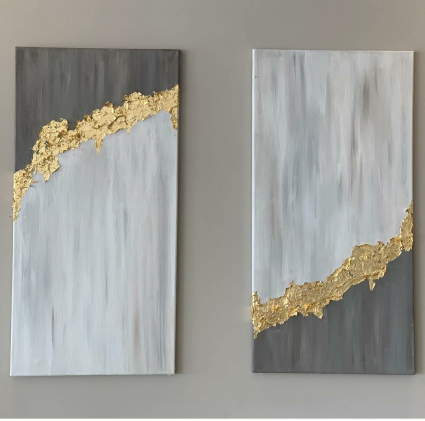 Abstract Art 9 (With Gold Leafs)
