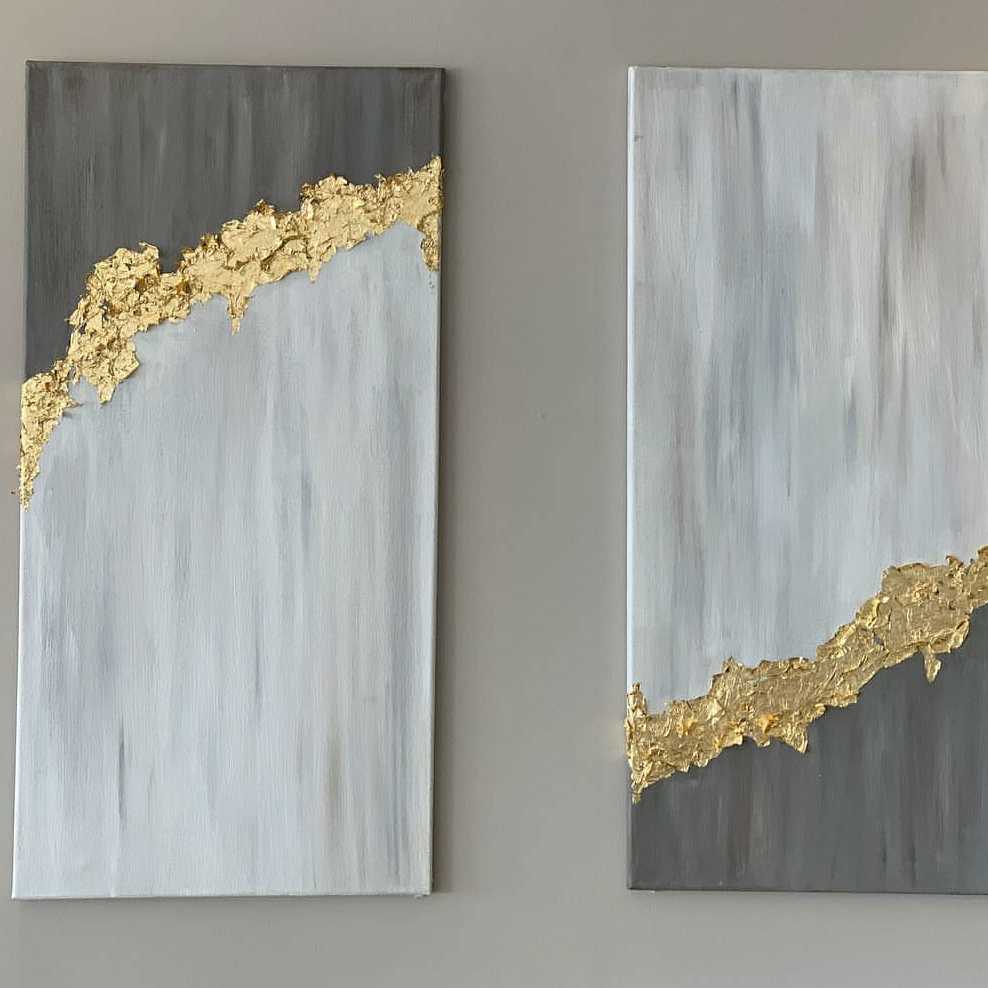 Abstract Art 9 (With Gold Leafs)