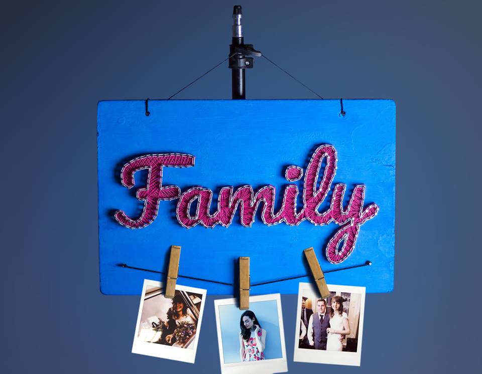 Wooden Hanger For Family Photos (String Art)