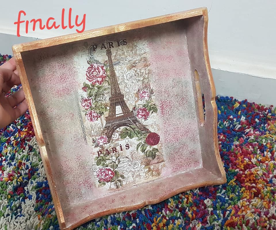 Wooden Handmade Tray (Decoupage)