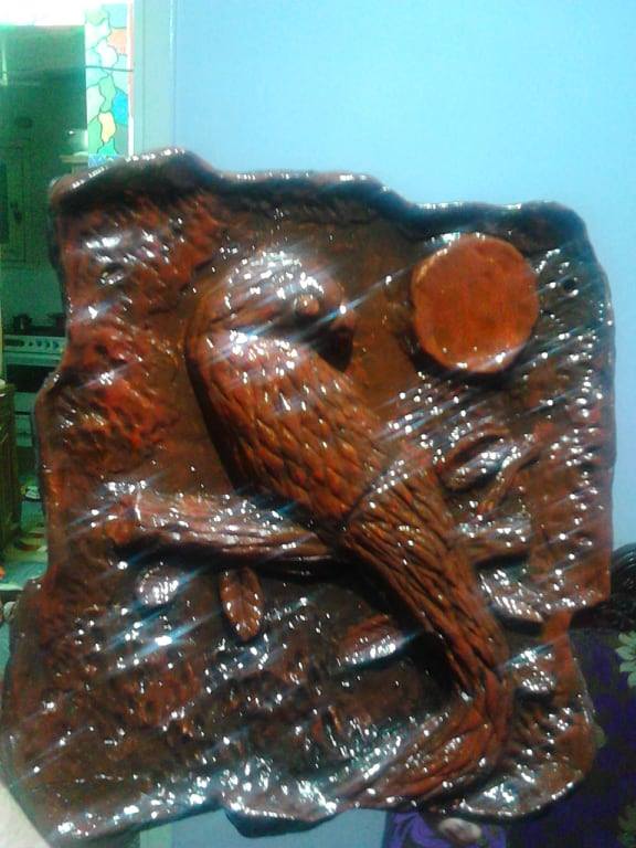 Parrot (Carved paper clay)