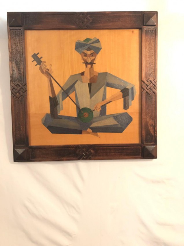 Rababa Player (Wood Veneer Art)