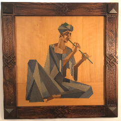 Flute Player (Wood Veneer Art)