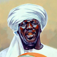 Nubian Musician Player Playing Duff