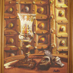 Candlestick And Copper Tray
