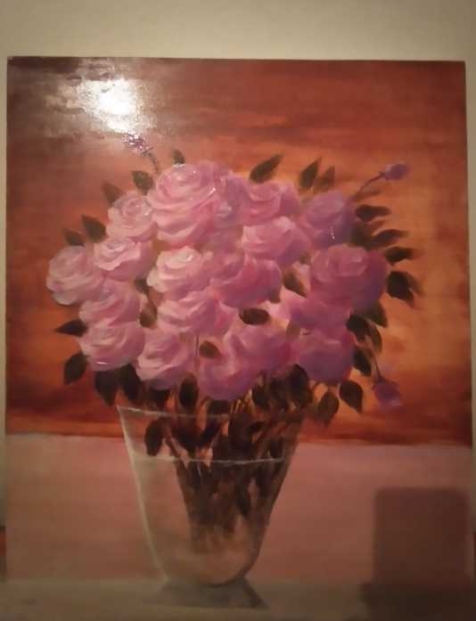 Pink Flowers In A Transparent Container