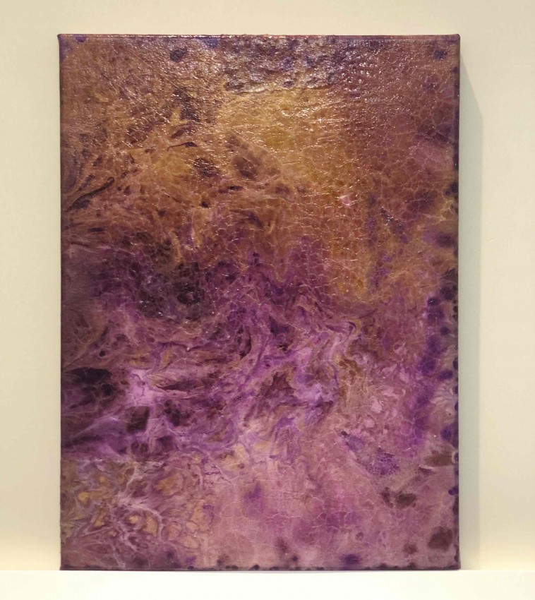 Purple & Golden Acrylic Pouring