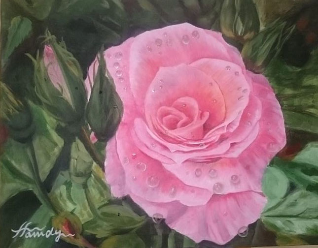 A Flower With Dew Drops