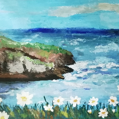 Flowers With The Sea