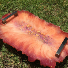 Beautiful Maroon Resin Tray