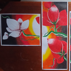 Group Of 4 Paintings Pencil Colors