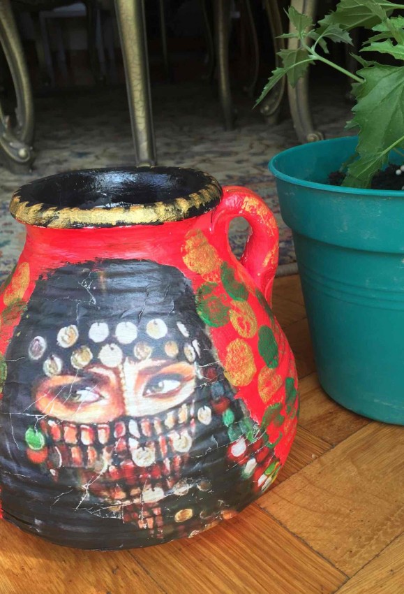 Decoupage On A Clay Pot