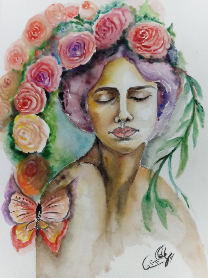 Lady With Roses