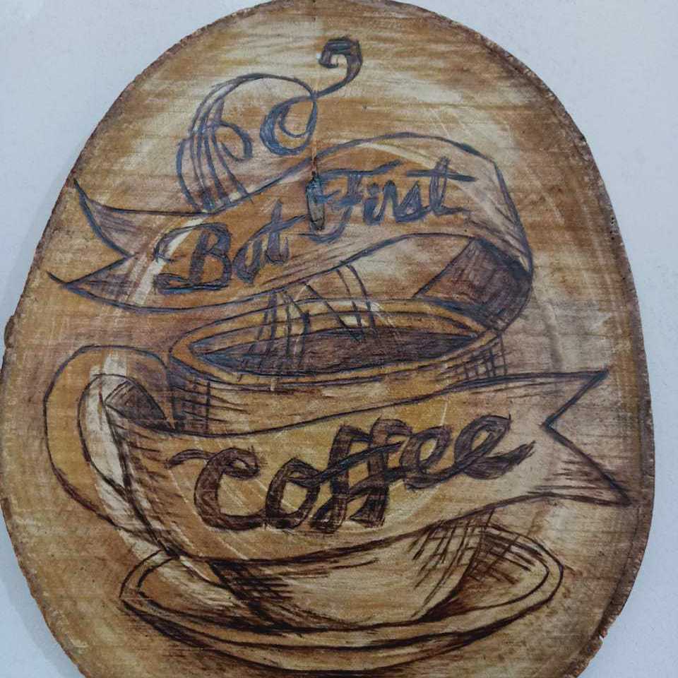 Coffee Cup (Burning On Wood Art)