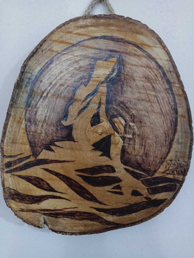 The Mermaid (Burning On Wood Art)