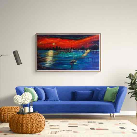 blue sea  sunset